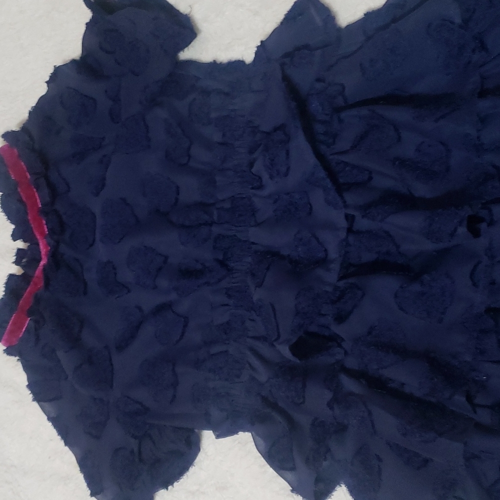 Navy 3tier short sleeve dress - Picture 2 of 4